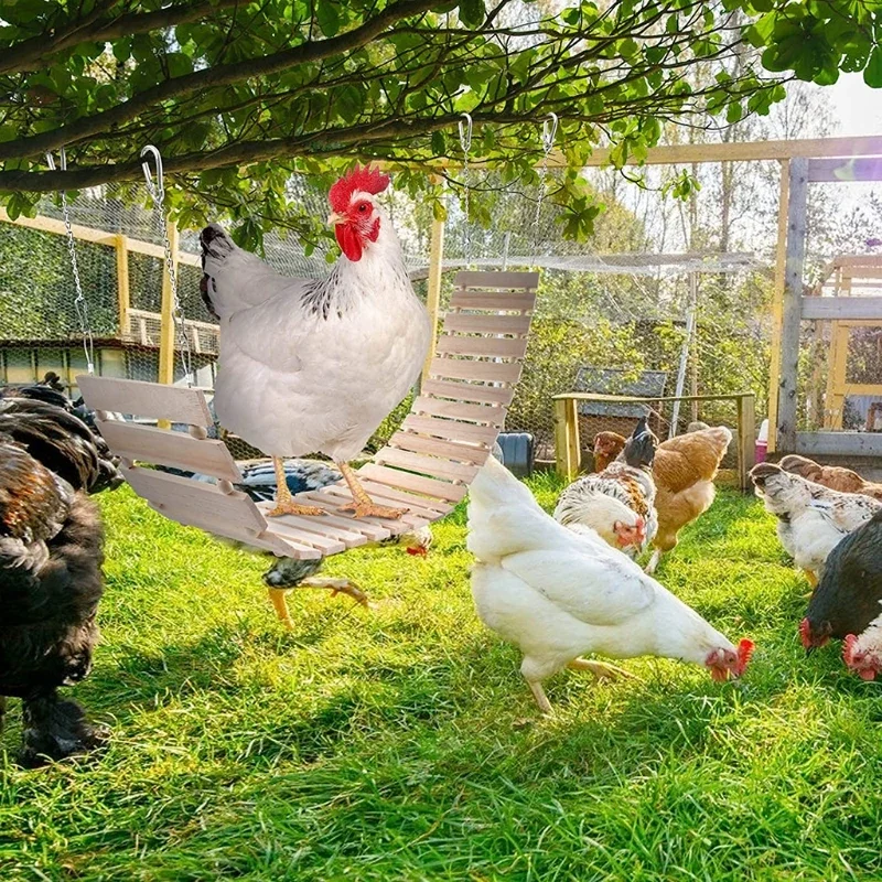 Chicken Coop Toy Chicken Toys for Hens Natural Wood Chicken Ladder Chicken Swing Chicken Perch for Birds Poultry Rooster