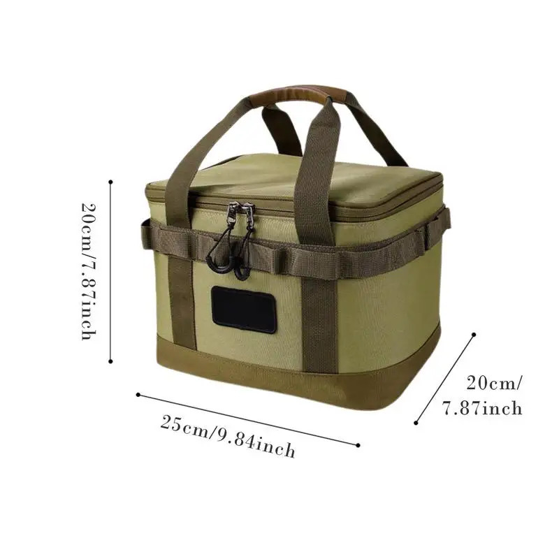 Ship from US 10L Outdoor Camping Gas Tank Storage Bag Large Capacity Ground Nail Tool Canister Picnic Cookware Utensils Handbag 250304FBB