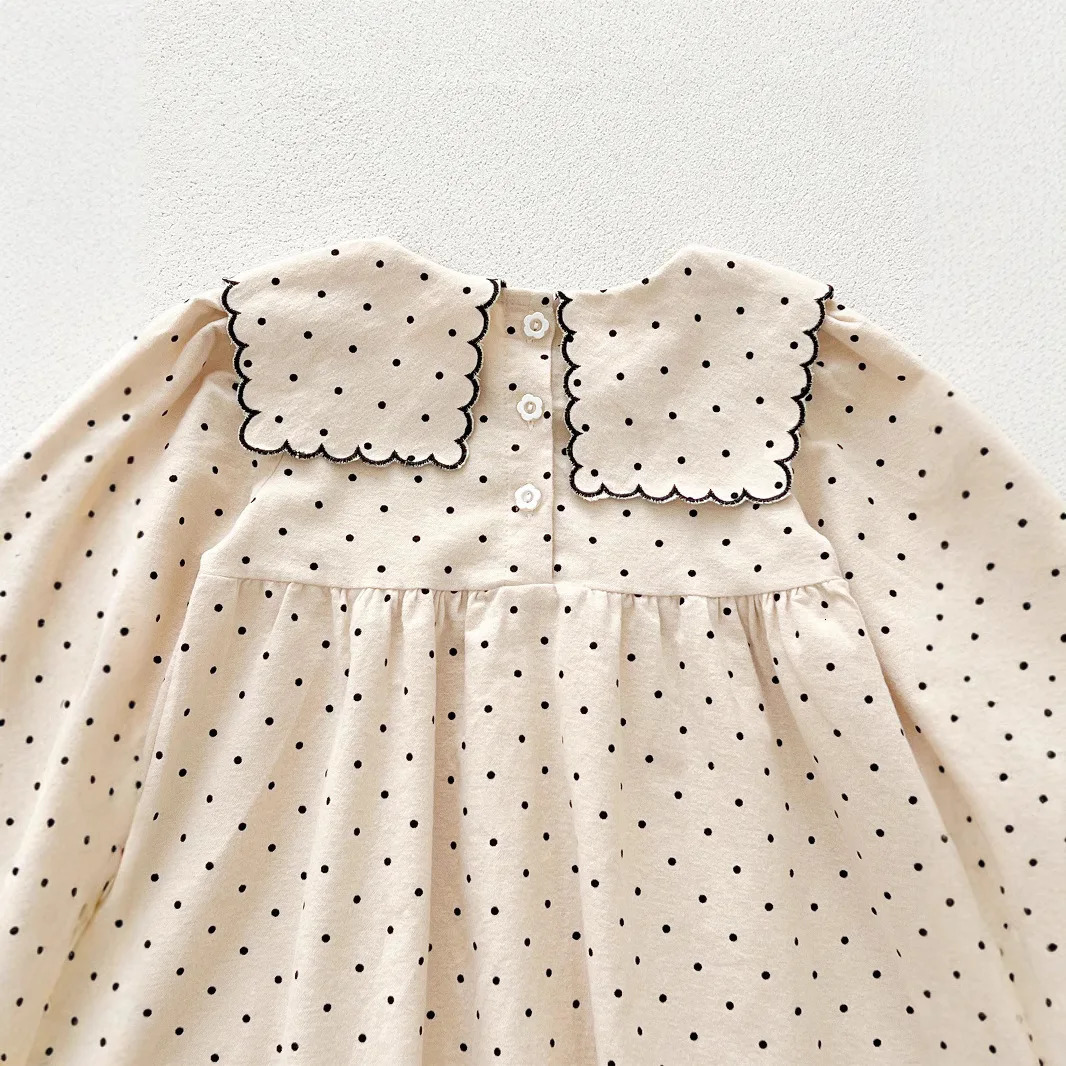 Spring Girls Fashion Dress Cute Longsleeved Princess Girly Embroidered Sweet Casual Toddler Dresses 250303