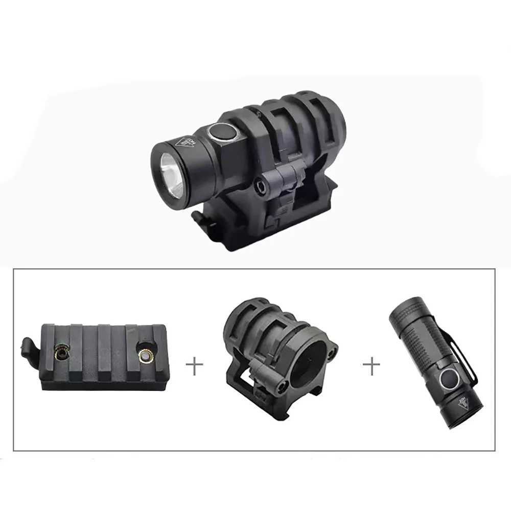 3pcs/set Anti-seismic Strong Light Flashlight Outdoor Cam Tactical Hunting Flashlight Fit on helmet (Battery Not Included)XJ250303