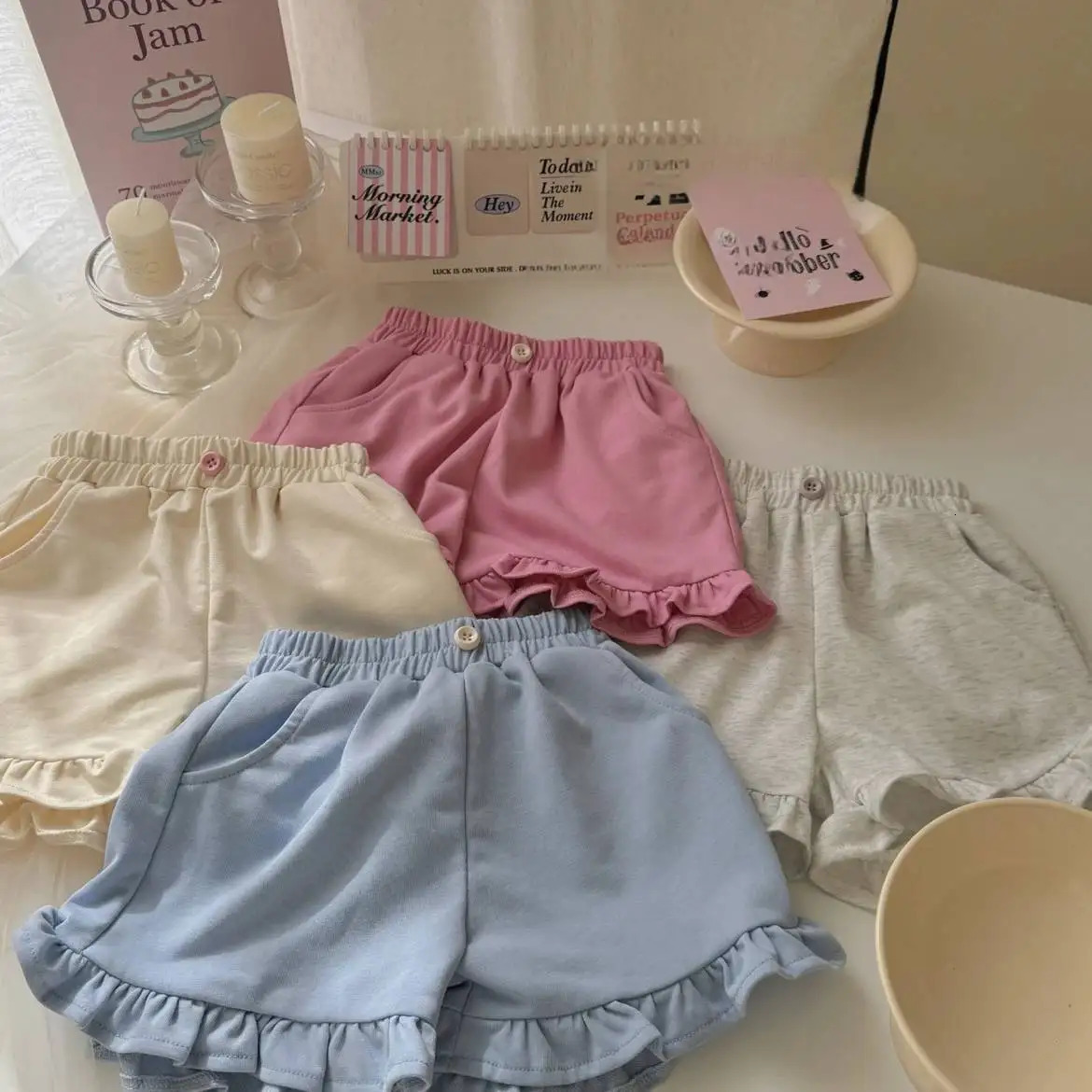 Baby Girls Short Pants Kids Candy Color Shorts Toddler Loose Trousers Summer 1 To 6 Yrs Childrens Clothes Fashion 250304