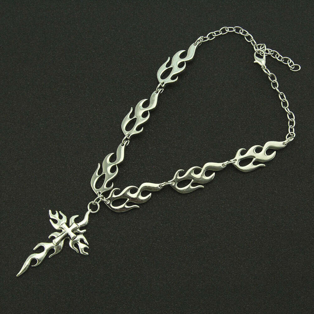 Hot selg jewelry, smooth cross, flame shaped pendant, necklace accessory