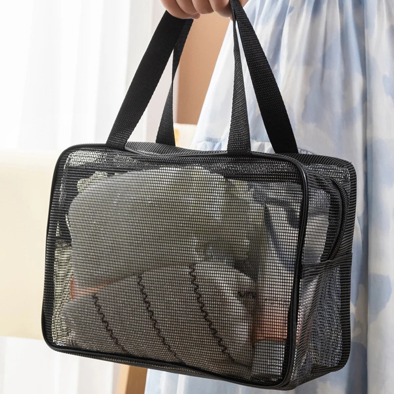 Travel Storage Bag Grid Cosmetics Storage Handbag Beach Bag Clothing Toiletries Multifunction Large-capacity Storage Bags 250305ww