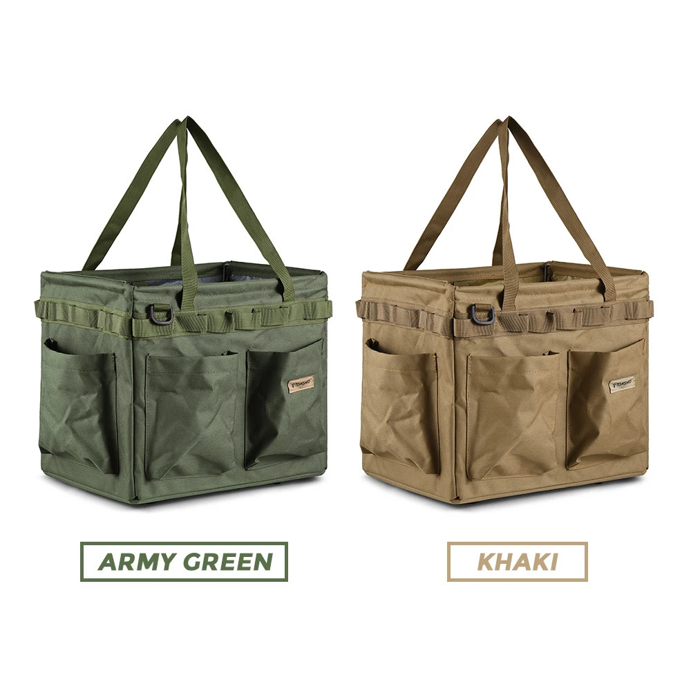Ship from US Oxford cloth Camping Tool Bag Collapsible Gear Storage Box Carry Case 250304FBB