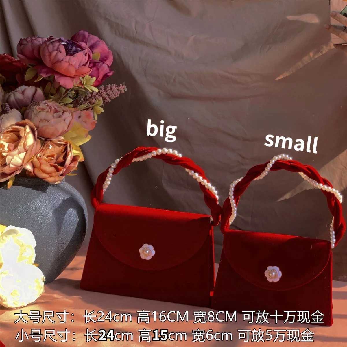 Pearl Chain Womens Small Square Shoulder Bag Womens Red Velvet Cross Body Bag Luxury Womens Underwear Bag Wallet Handbag Z250303