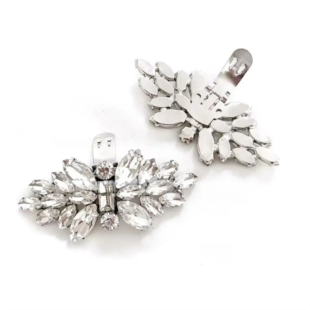 1PC Removable Lady Shoe Clips Wedding Bride Shoes Decoration Women High Heel Charms Jewelry Rhinestones Crystal Shoes Decoration 250218