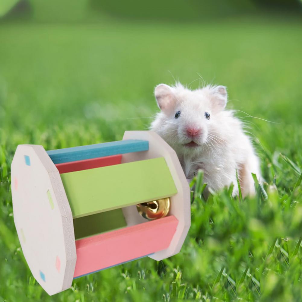 Hamster Toy Roller Hamster Cage Accessories Pet Supplies DIY Exercise Training Rainbow Gerbils Rats Chinchillas Bell