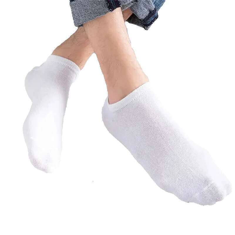White Breathable Boat Socks: 020 Pairs Non-Slip No-Show Ankle Socks For Women And Men