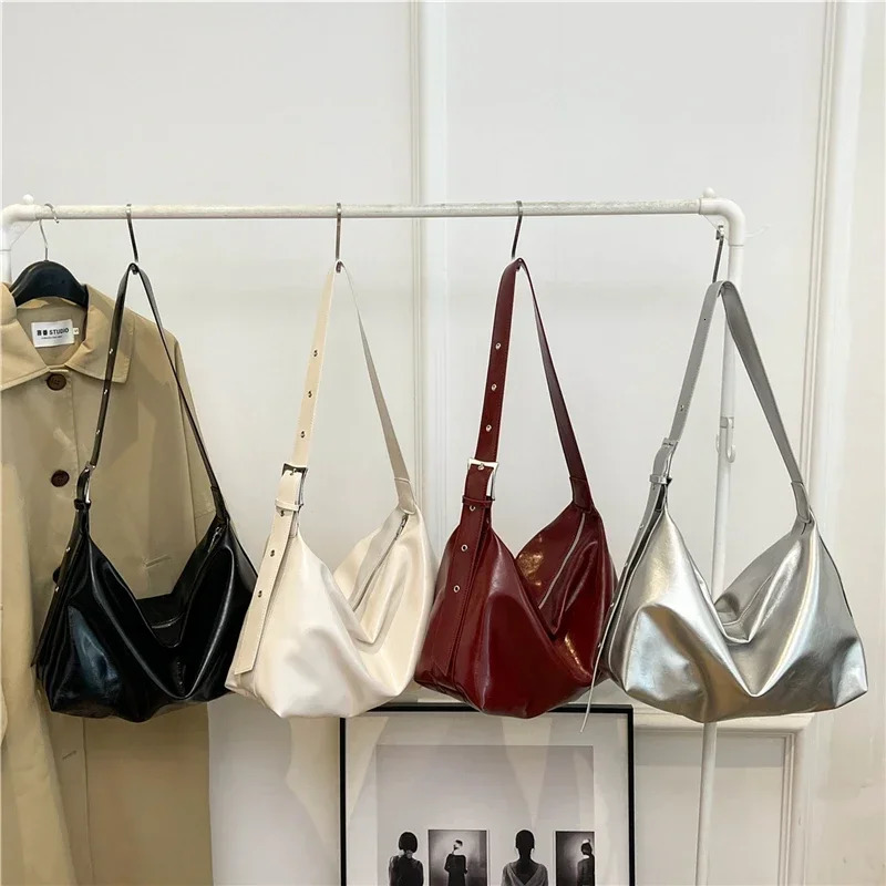 Trendy PU Selling Womens Crossbody Bag Solid Color Zipper Trendy Fashion Shoulder Bag Soft Simple Versatile Handbag 250303
