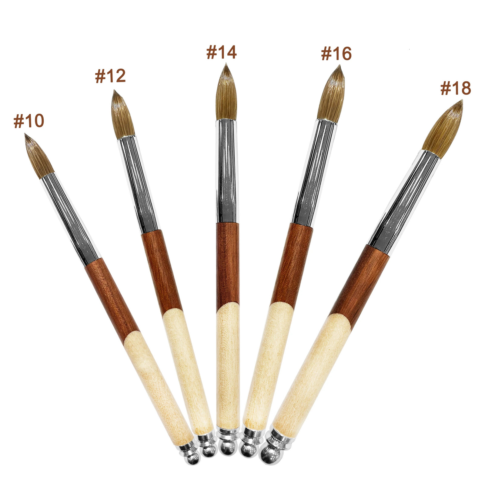RolinStar S quality 100% Kolinsky Acrylic dipping powder Builder Pure gel Yello Mix Brown wood nail brush mink Application 250304