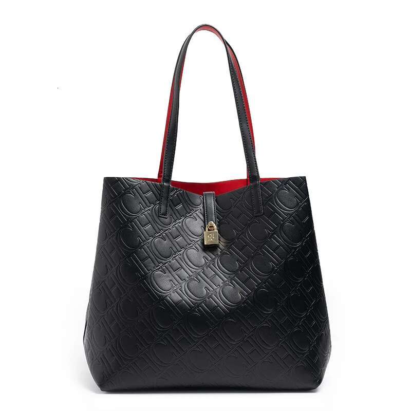 CH Premium Feeg Pure Colour Letter Emed Design Handbag Shoulder Bag Classic Fashion Ladies Crossbody Large Capacit