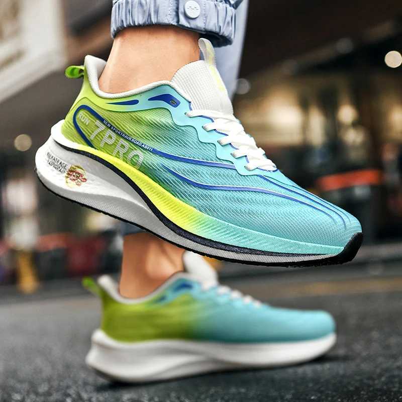 New Male Trainers Marathon Full Palm Carbon Plate Sports Running Shoes Men Breathable Lightweight Women Comfortable SneakersC250304