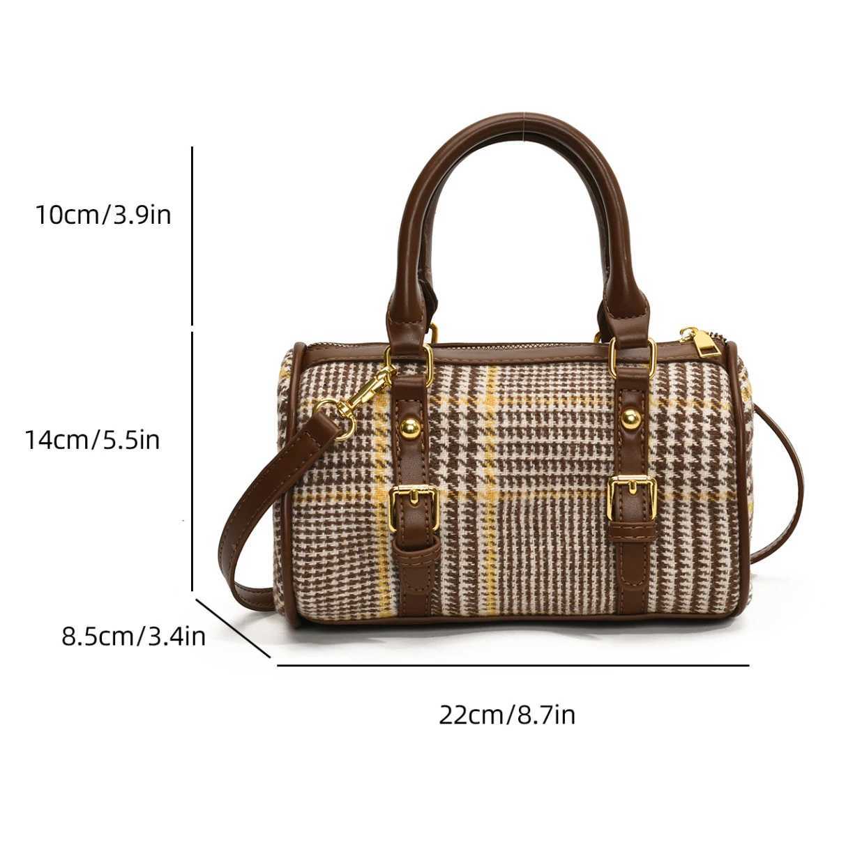Paid Lamb Woolen Shoulder Bag for Women Winter Handbag - Fashion Crossbody Bags Fashion Small Square Satchel Black Coffee Y250303