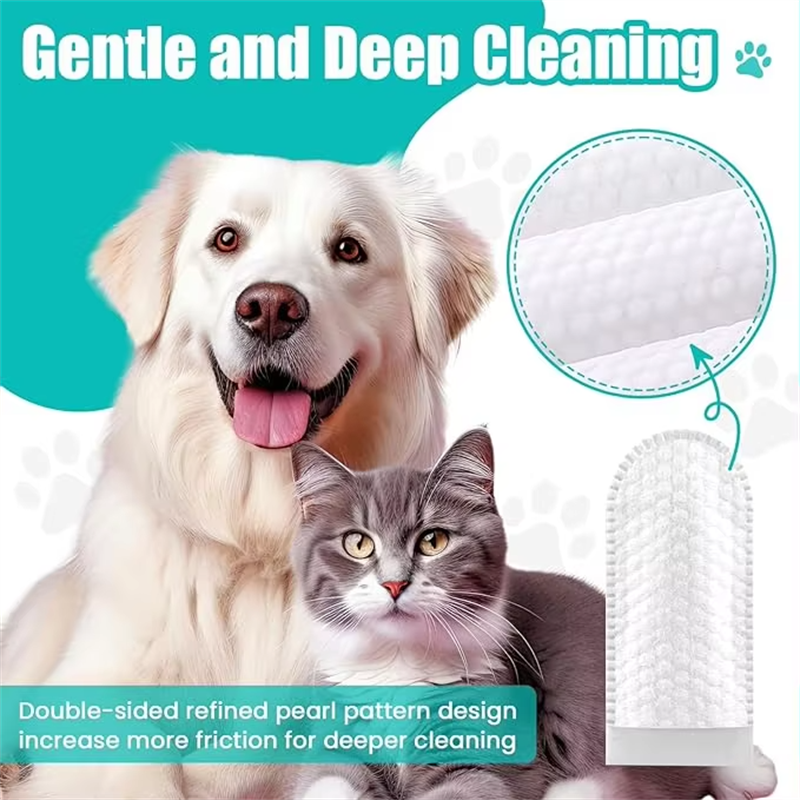 Dog Ear Cleaner Wipes Finger Wipes for Dogs Cleaning, Soothing, and Deodorizing Itchy Ears Pet Ear Relief Solution