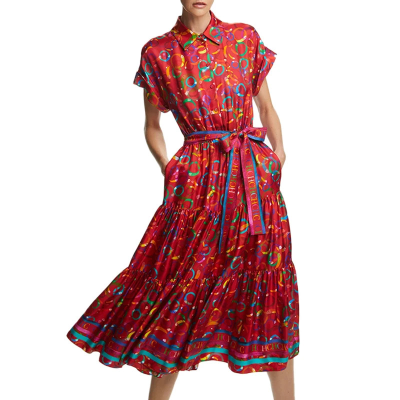 Bright Colours Summer Colourful Matching Womens Dresses Comfortable To Wear Exquisite Workmanship Retro Versatile 250227Z