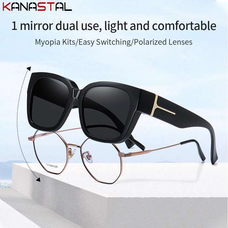 Women Polarized Sunglasses Men UV400 Night Vision Sun Glasses TR90 Big Eyeglasses Frame Driving Beach Anti Glare Shade Eyewear