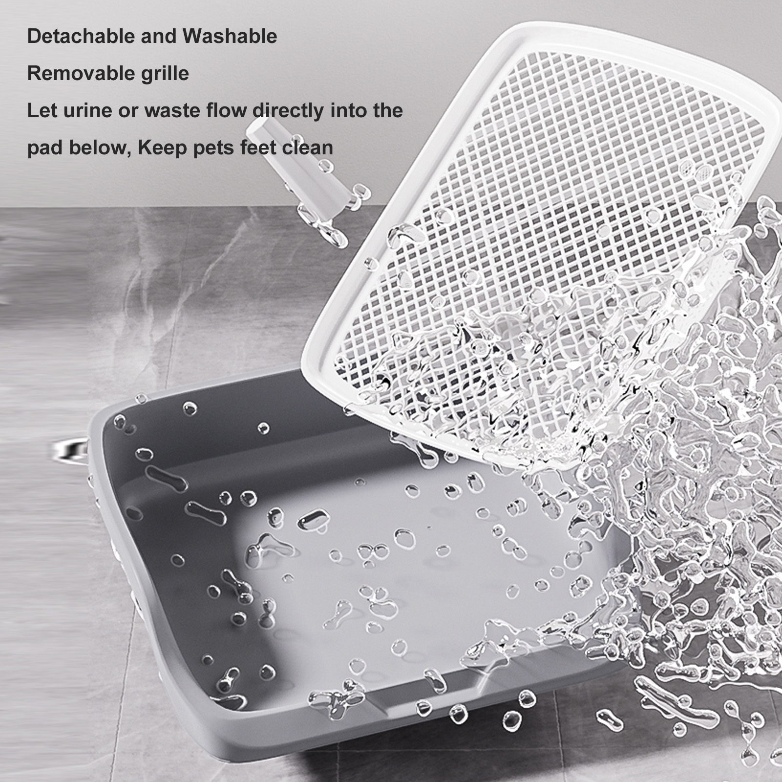 Dog Potty Tray Puppy Potty Training Tray Detachable Washable Mesh Dog Pee Pad Holder Tray for Small Breed Dog Puppy Toilet Tray