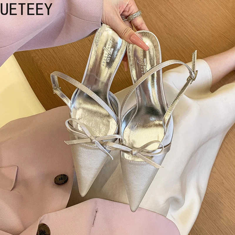 Summer High Heel Wen Sandals Fi Pointed Toe Singbacks Shoes Ladies Elegant Party Dress Sandalias Z250304