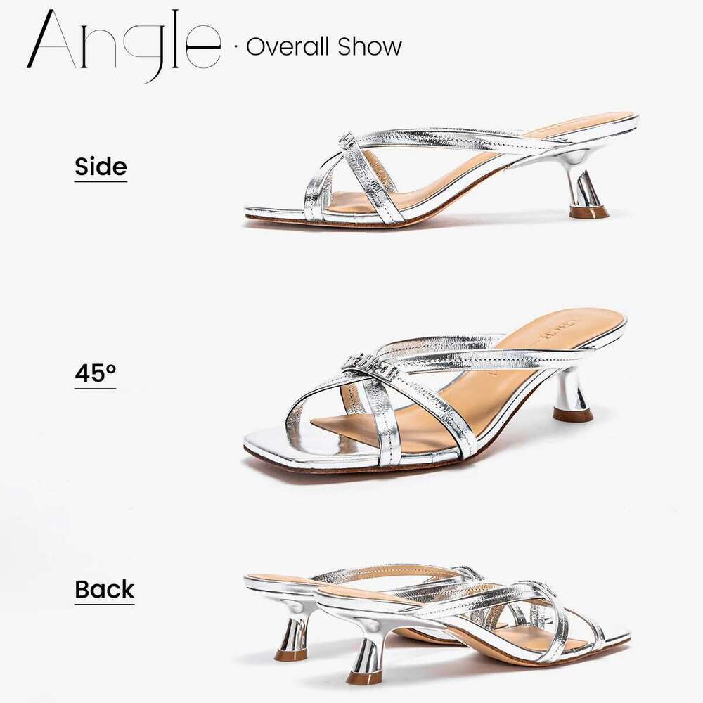 Summer CH Women's Cowhide New Thin Belt Business Fashion Sandals Wedding and Dinner Shoes
