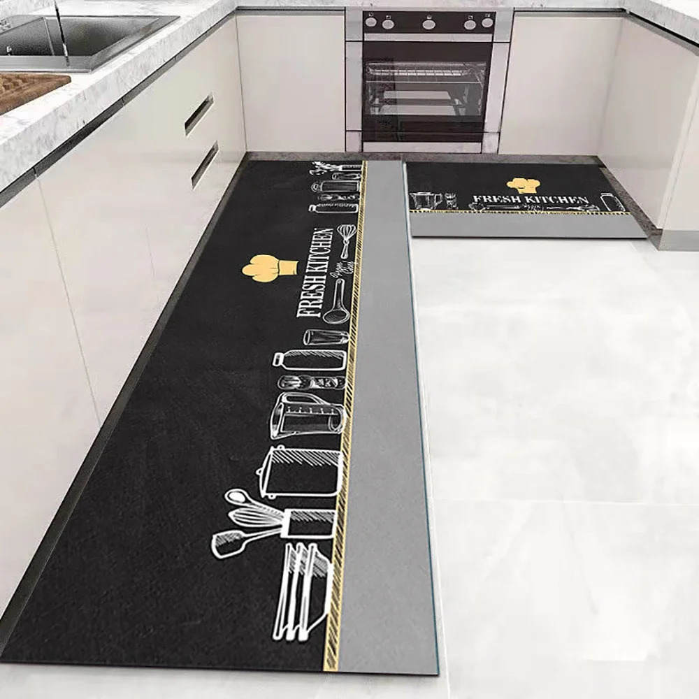 Kitchen Floor Mat Bedroom Living Room Long Bedside Area Rug Hallway Soft Washable Carpet Anti Slip Bathroom Entrance Doormat 250303