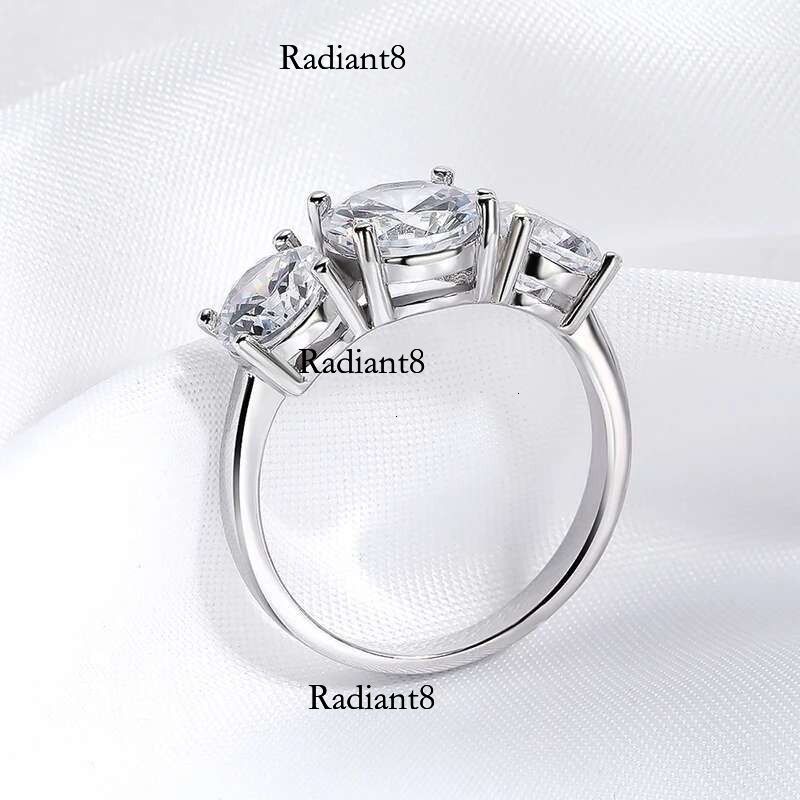 Smyoue White Gold 4/2CT Moissanite Ring for Women Sparkg Lab Grown Dia Wedding Band S Solid Sier Jewelry Wholesale