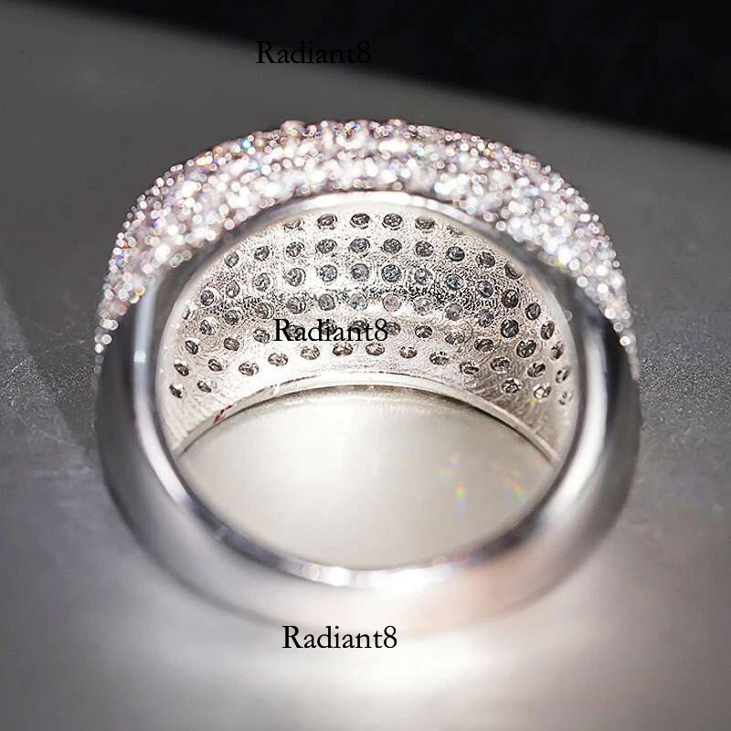 Huitan Sparkg Women Rings for Wedding Engagement Party Full Bg Crystal Cubic Zirconia Trendy New Jewelry