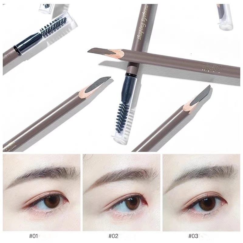 JUDYDOLL Dual-ended Chopper Shape Eyebrow Pencil With Brush Waterproof Colorfast Natural And Long-lasting Cosmetics 250222