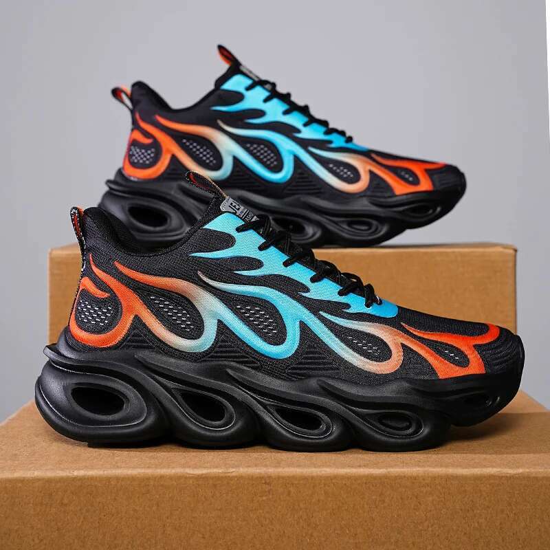 Mens Running Big Size Outdoor Sports Breathable Flat Soft Cushioning Walking Shoes 2025 Trendy Mesh Sneakers Man