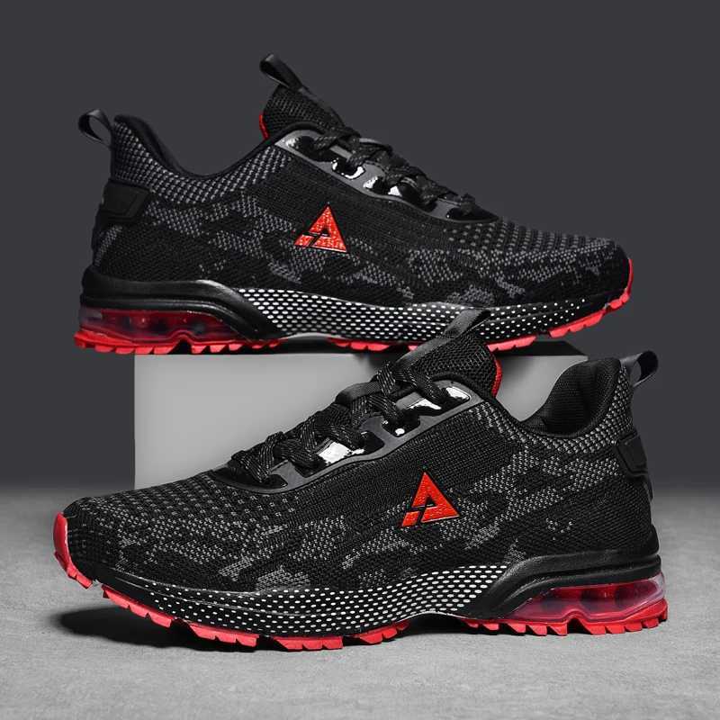 Mens Running Shoes Lightweight Soft Non-slip Tennis Shoes Mesh Breathable Lace-up Sports Shoes for Men SneakersC250304