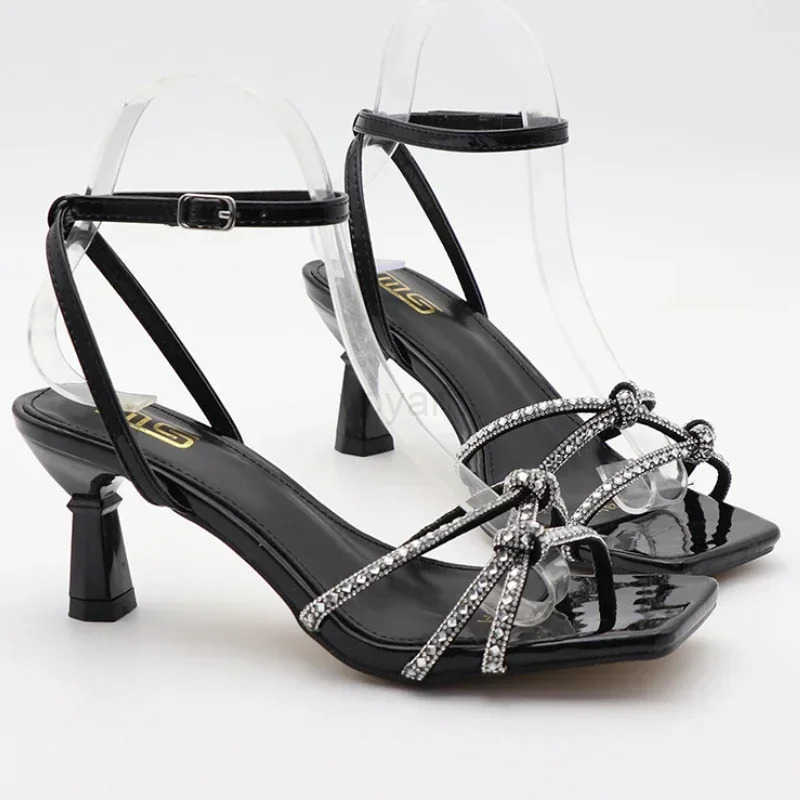 Diamd Sandals for Wen Summer Open Toe Party Dress Shoes Elegant Slingbacks Shoes Brand Fi Rhine High H Wen Z250304
