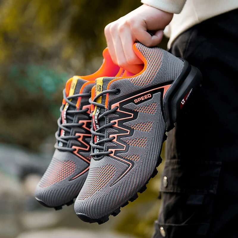 2025 New Men Running shoes Outdoor Breathable Anti-skid Wear-resistant Lace-up Sneakers Male Jogging Training Travel Sport Shoes