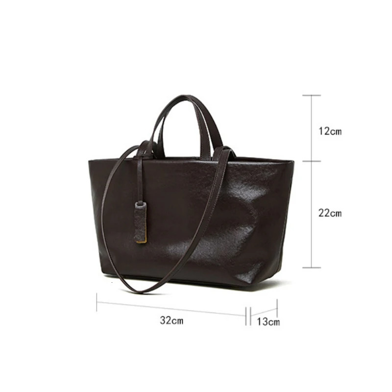 y Womens Leather Handbag Retro Solid Color Soft Cowhide Shoulder Bag Large Capacity Niche Versatile Crossbody 250303