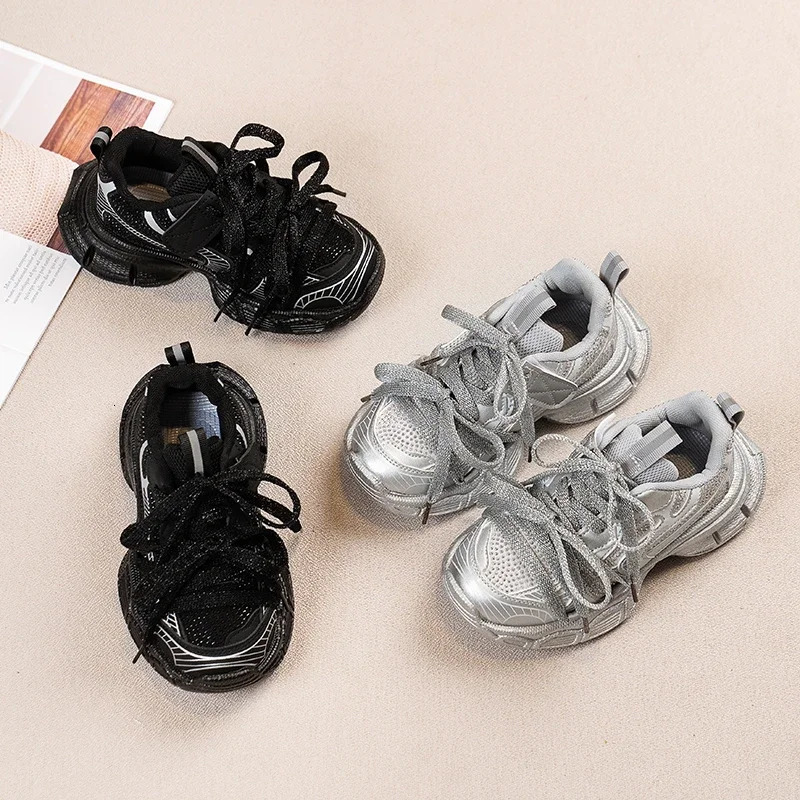 Children Sneakers for Girls Autumn Fashion Korean Style Soft Comfortable Casual Antislippery Sweet Bowtie Sports Shoes 250303