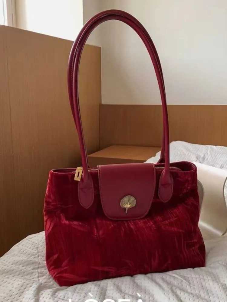 JIAERDI Vintage Black Shoulder Bags Purse Women Chinese Style Underarm Bag Female Elegant Red Handbag Aesthetic Bags Z250303