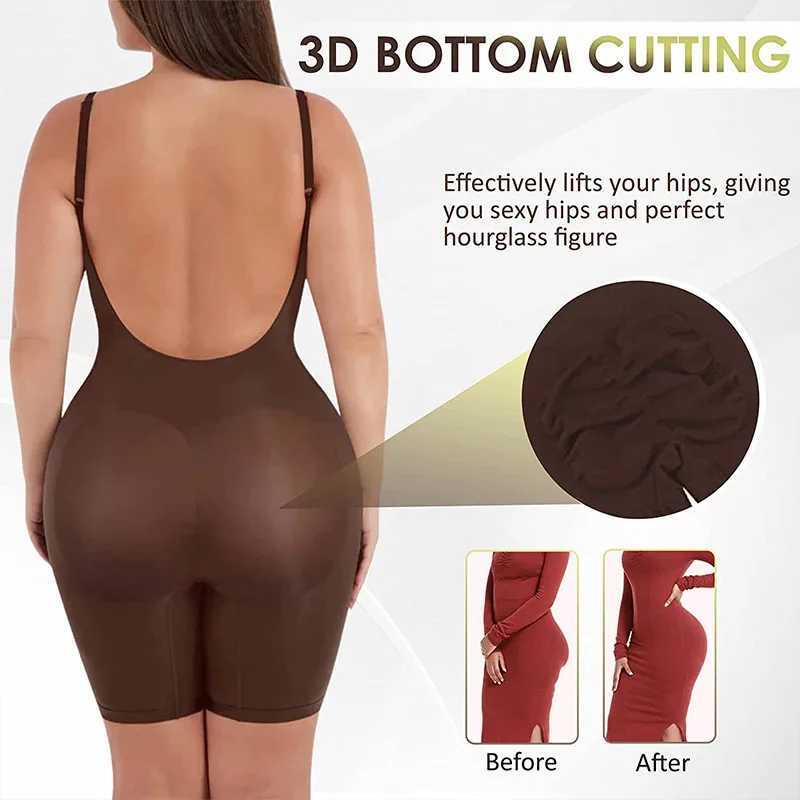 Women Tummy Control Bodysuit Full Coverage Shapewear Thigh Slim Body Suit Low Back Body Shaper Backless Jumpsuit Seamless ShaperXJ250304