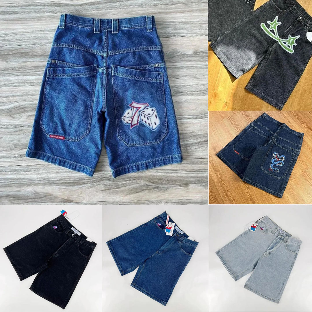 Men's Y2k Shorts Summer Hip Hop Cartoon Graphic Embroidery Jeans Harajuku Retro Baggy Shorts For Men