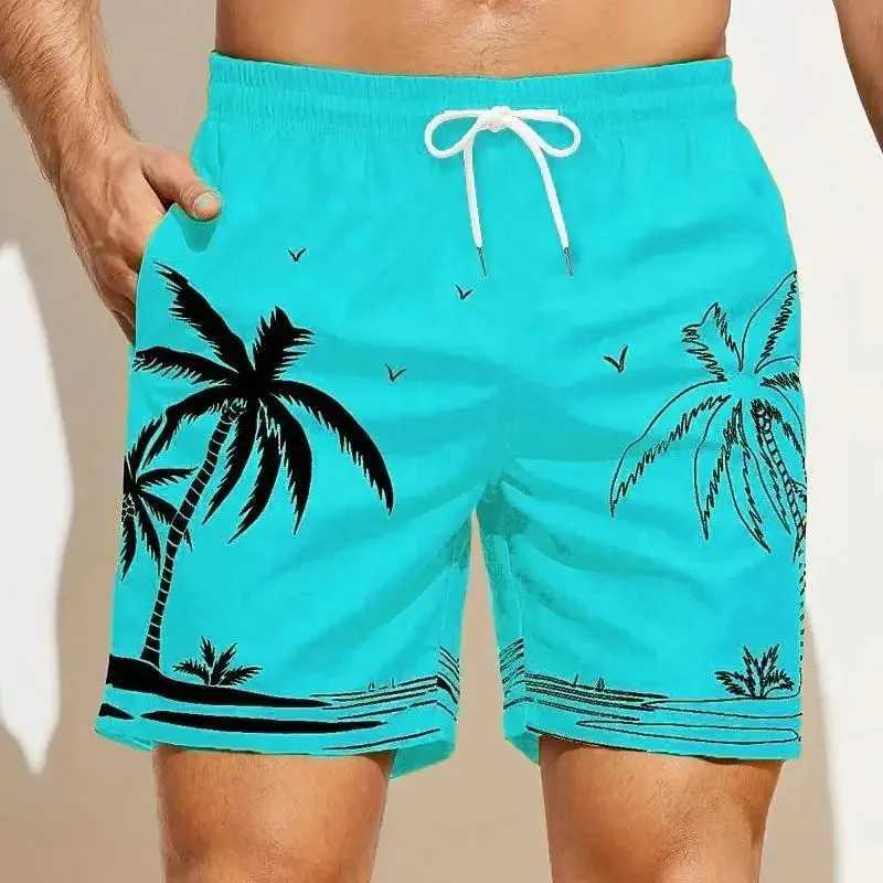 Summer Harajuku 3D Tropic Cocoanut Trees Printing Beach Shorts Flowers Graphic Shorts Men Fashion Streetwear Short Pants ClothesT250304