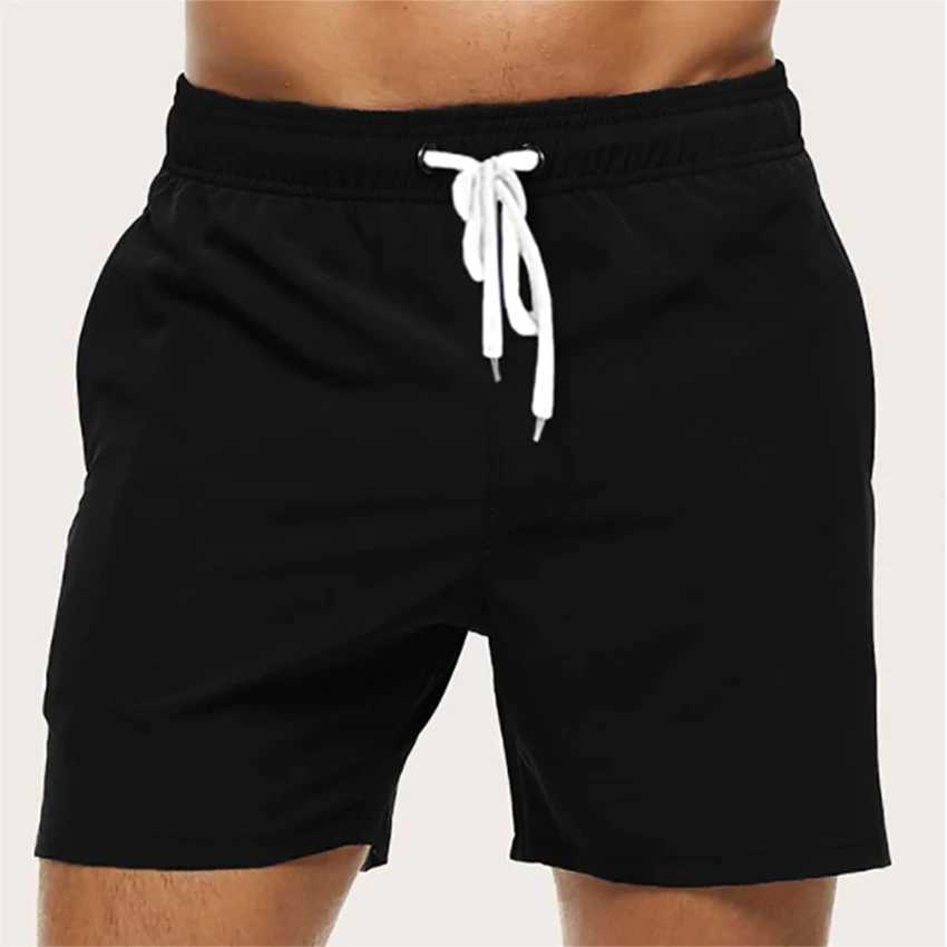 Mens Swimming Shorts Quick Dry Drawstring Elastic Waist Design Surfing Water Sports Beach Swimming Shorts SummerT250304