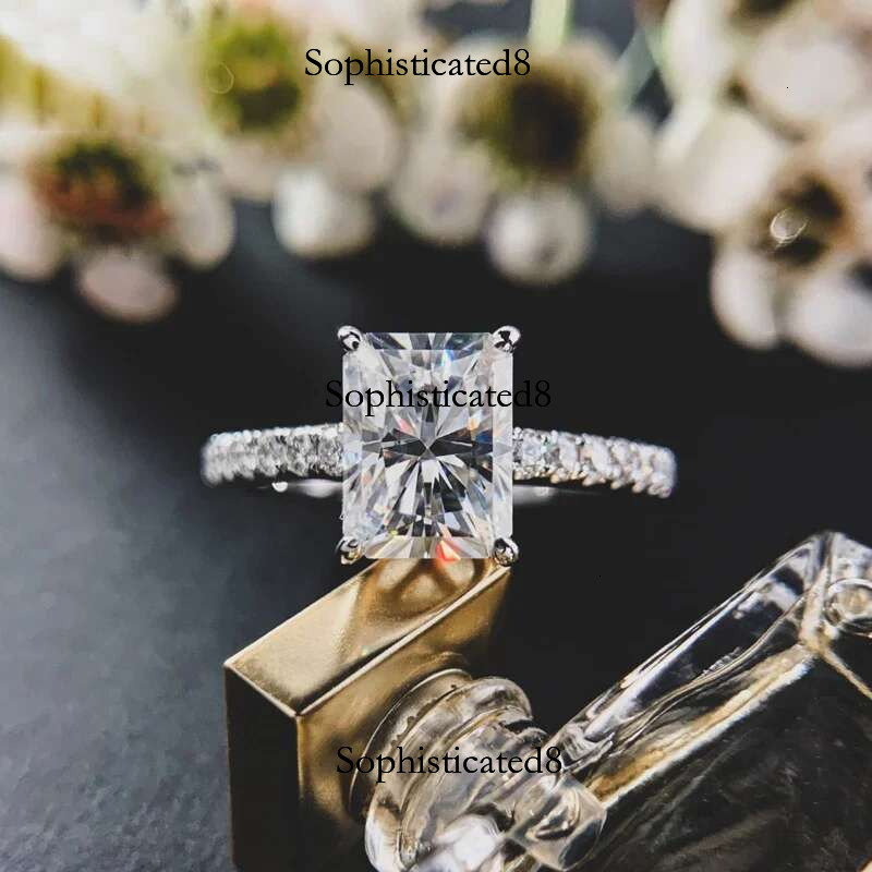 NKHOG 1ct 2ct 3ct 7x9mm Moissanite Rings Sterg Sier Colorless VVS Dia Engagement Wedding Ring Women Band Jewelry