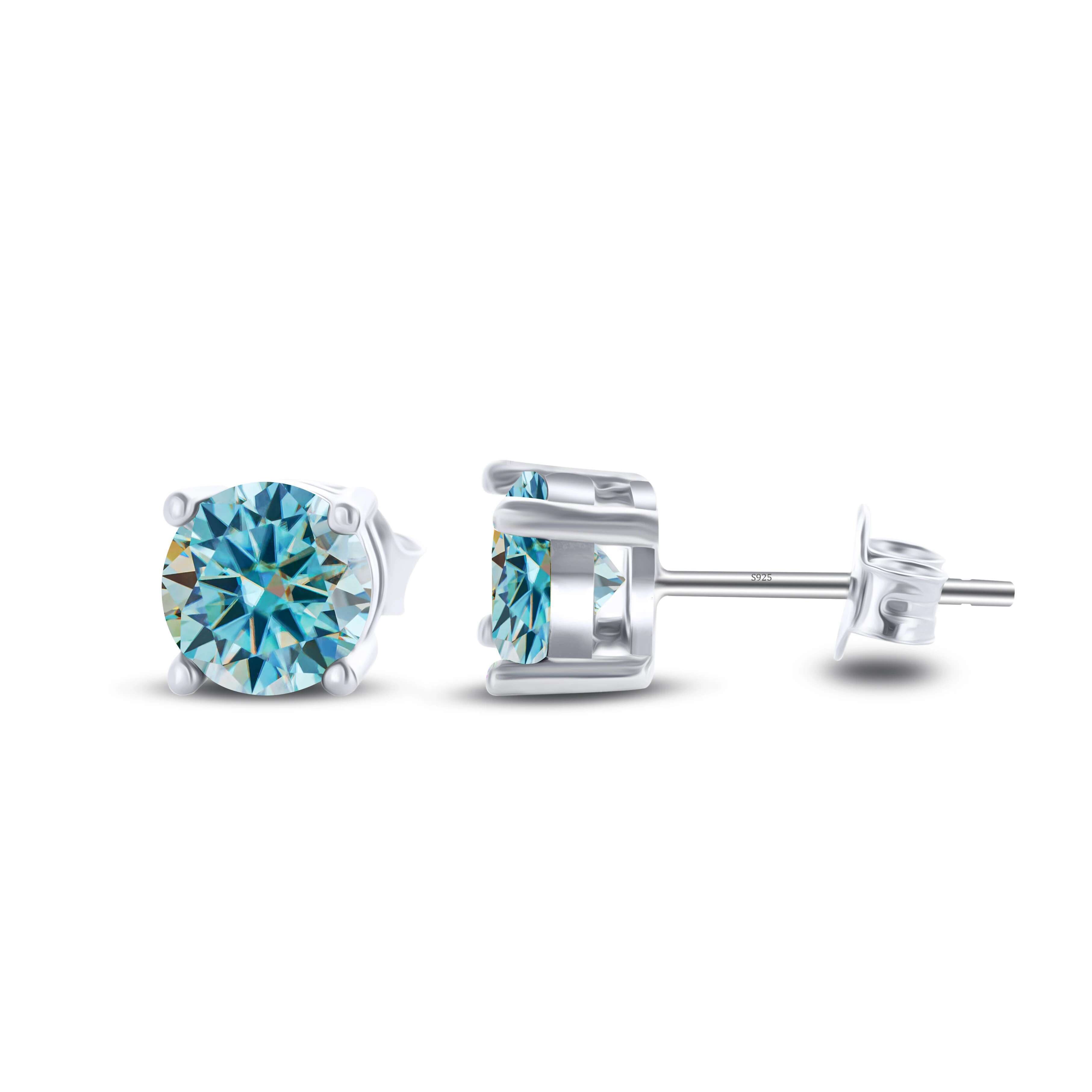 Sterg Sier Moissanite round Earrings 0.5/1/2 Carat Engagement Wedding Daily Wear Party Travel urious Gift for Women