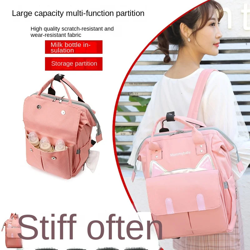 Mommy Mother and Baby Backpack Outing Student Bag Fashion Portable Shoulder Large Capacity Multi-functional Shoulder 250304