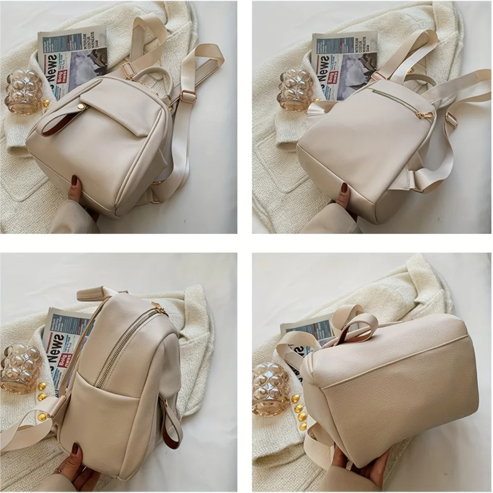 Ship from US Womens Mini Backpack Purse Small PU Leather Rucksack With Zip Closure Adjustable Straps Fashion Shoulder Bag 250304FBB
