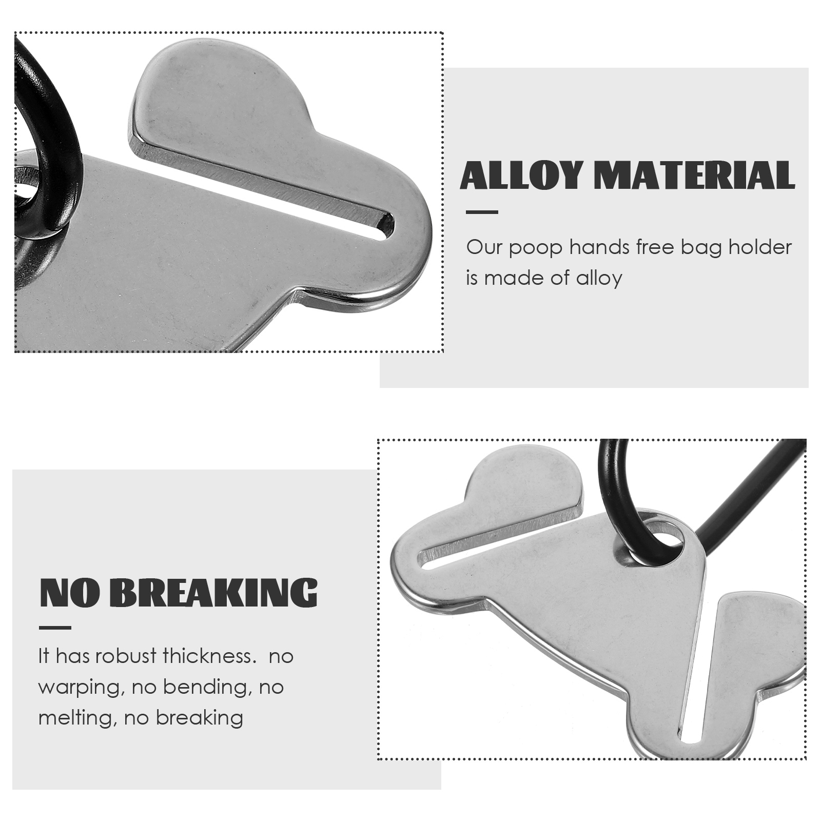 Garbage Clip Poo Bags Holder Dog Waste Clips Poop Metal Belt Alloy Fastener Leash Holders Pet