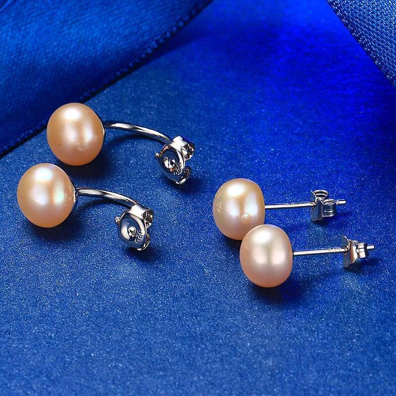 YWYC Sterg Sier U Shape Stud for Women Natural Freshwater Pearl Earrings Jewlery Gift 2025 Newest