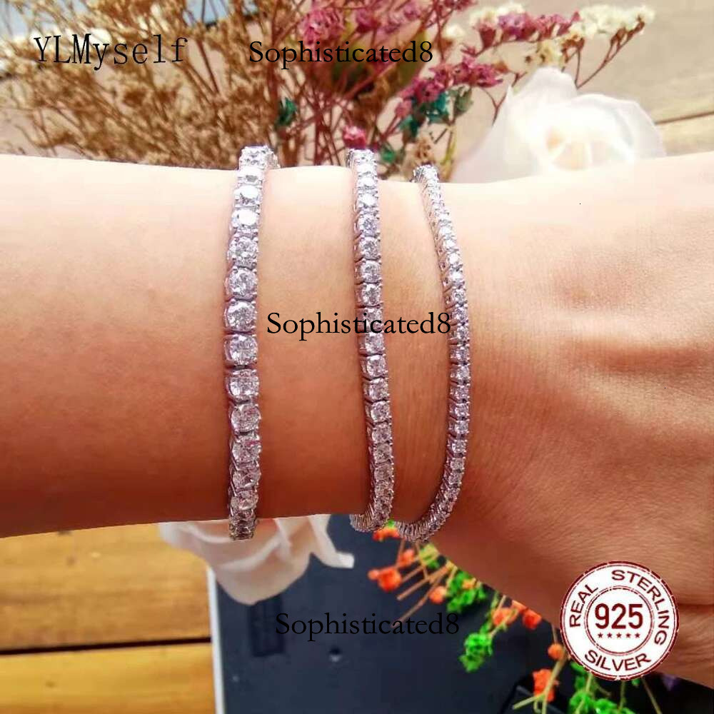 Pure Sier Of 16-20.5CM Tennis Bracelet Jewelry 2-4mm 5A CZ Eternal Gift For Wife Stunning Real Jewellery