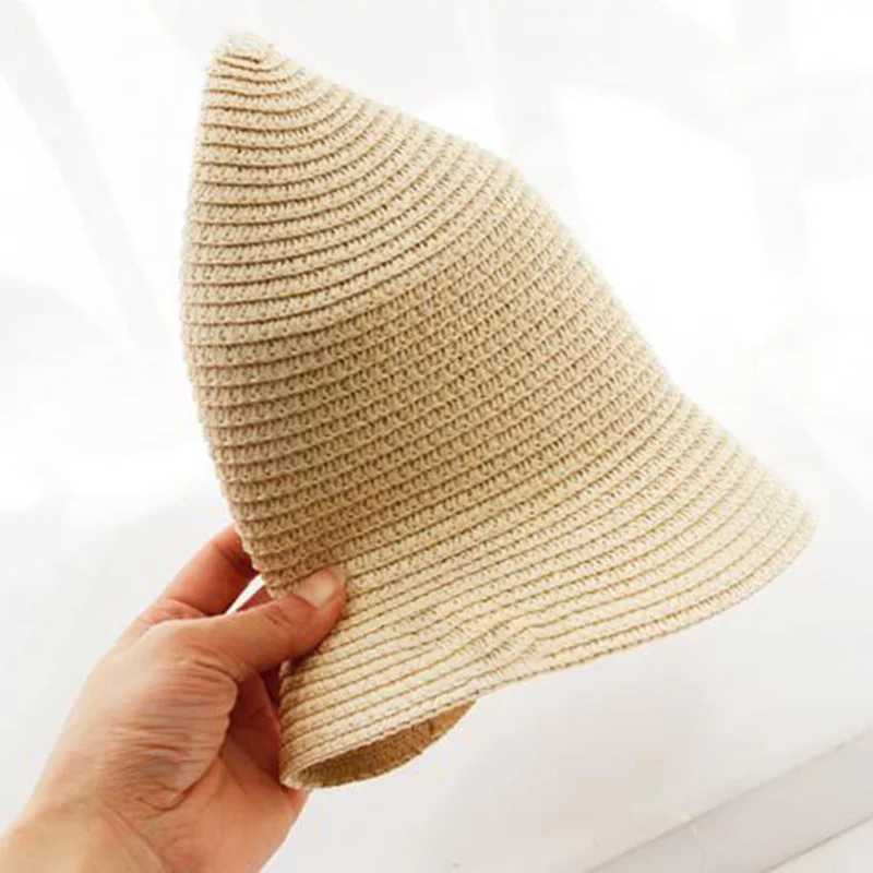 New Parent-child Summer New Womens Sun Hat Bucket c beige lace Bowknot Flowers Ribbon Flat top Str Hat Beach Cs PanamaXJ250304