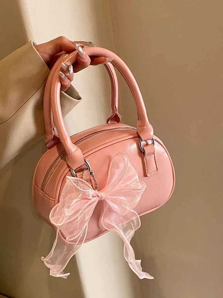 Womens Red Handbag Korean Style Fashion Lace Bow Decoration Bridal Square Bag 2025 New Pu Leather Cross Body Bag Womens Z250303