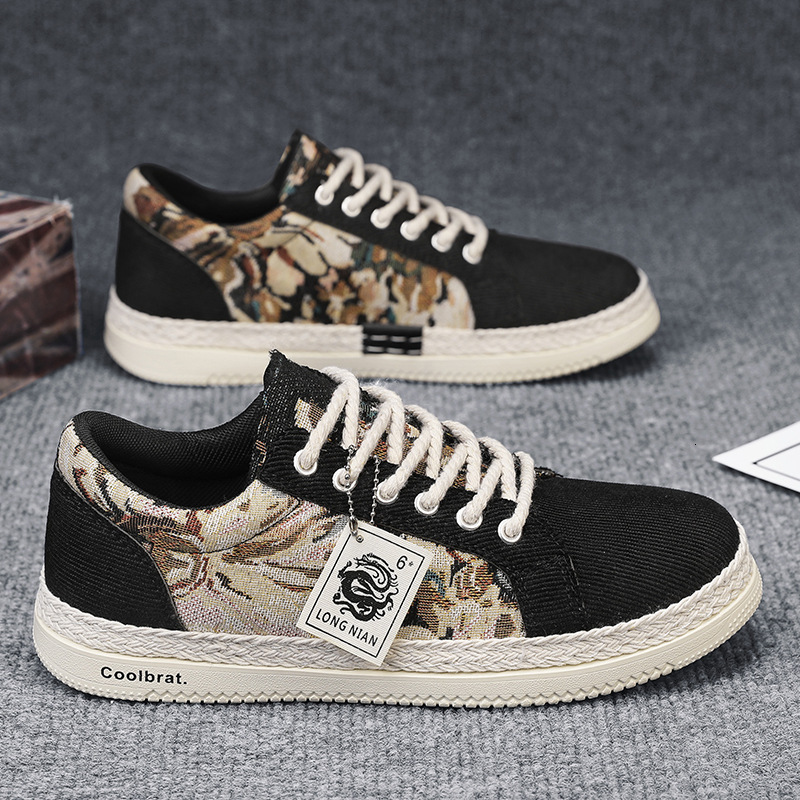 2025 Spring Original Fashion Pattern Canvas Breathable Famous Designer s New Sports And Leisure Linen Cloth Niche Running Shoes