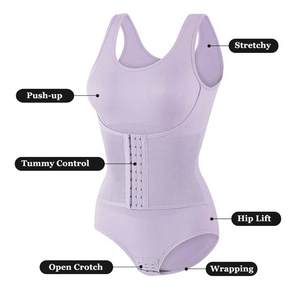 2025 New Bodysuit Shapewear With Zipper Belt Women Tummy Control Fajas Body Shaper Waist Trainer Slimming Cincher Corset TopsXJ250304