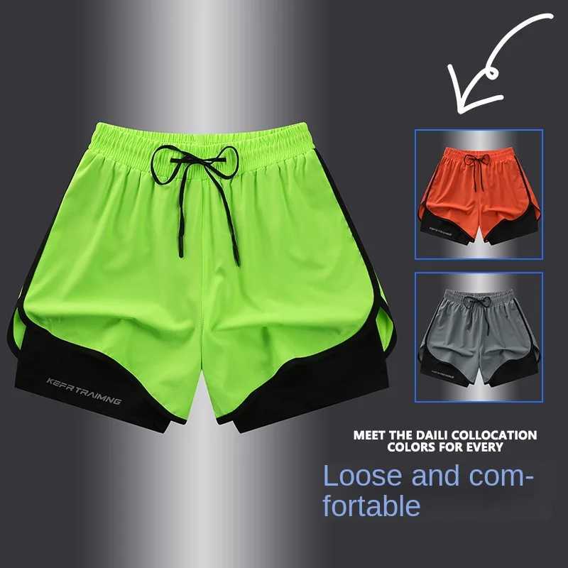 S-5XL NASA GISS Sports Three Piece Pants Summer Popular Anti glare Double layered Sports Shorts for Men and Women Couples RuT250304